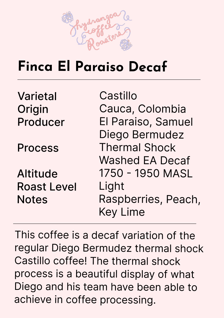 Hydrangea - Castillo Thermal Shock Decaf Finca El Paraiso Decaf (227g)